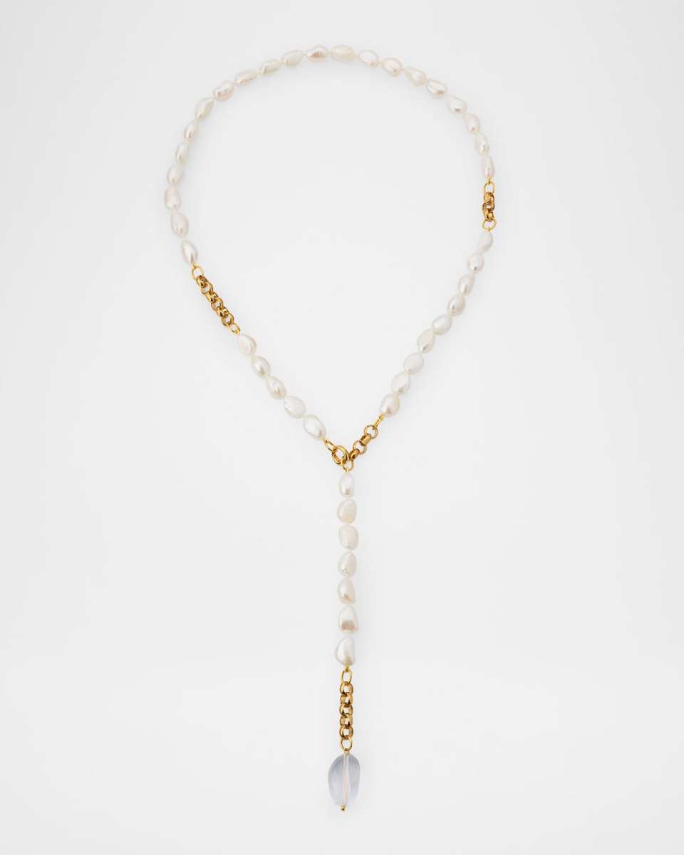 Three-Way Freshwater Pearl Lariat Necklace